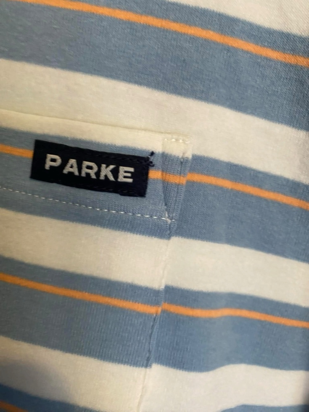 NWT PARKE striped T-shirt BLUE AND WHITE Size S - Picture 3 of 5